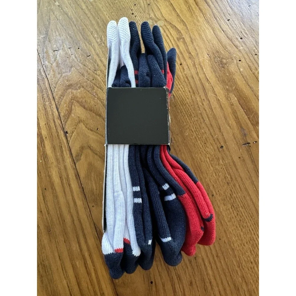 New Under Armour Phenom Socks 3 Pair Red White Navy 8-12